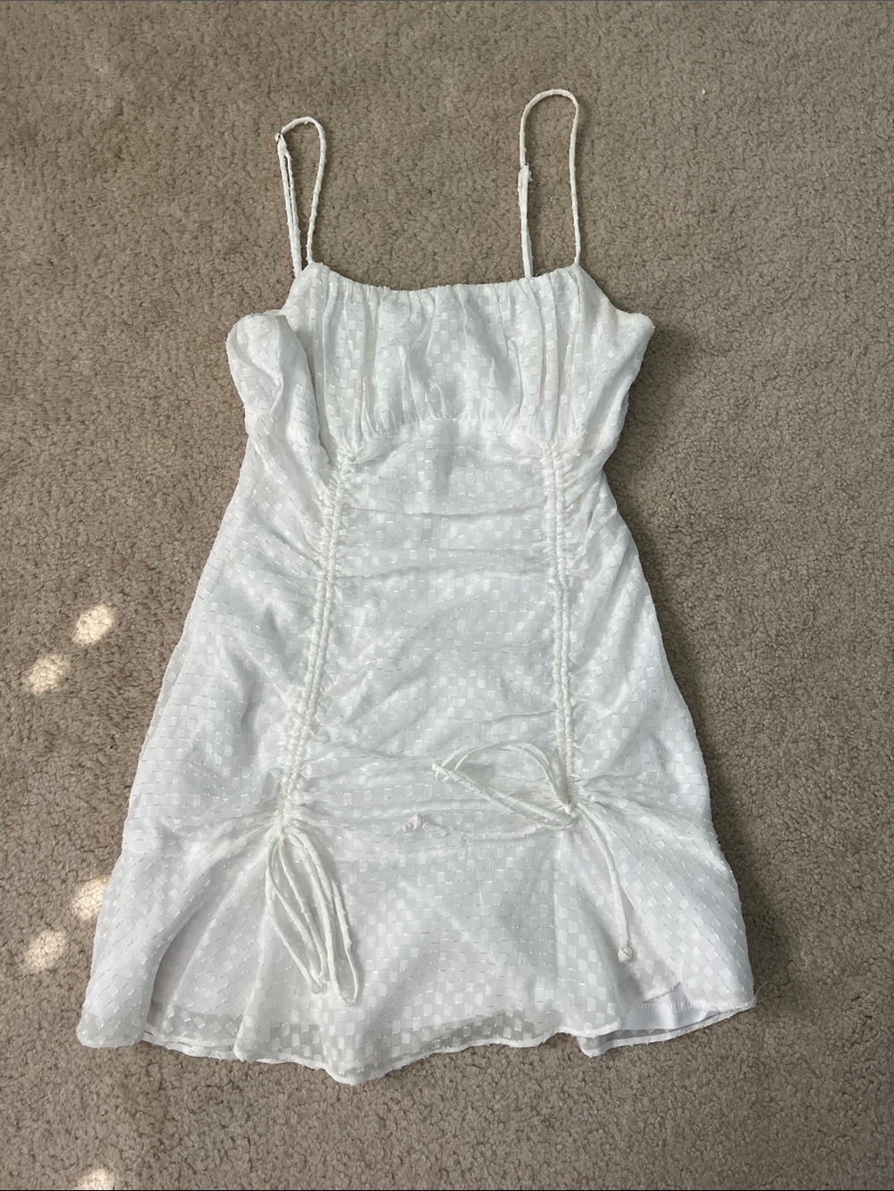 Cotton Candy White Spaghetti Strap Dress